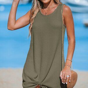 Cupshe Waffle Knit Hem Twist Cover-Up